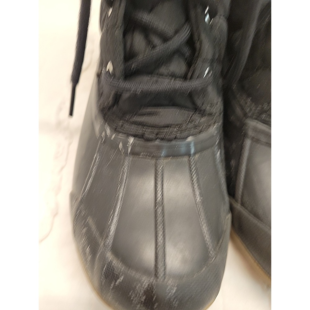 Sperry Boots Kids Size 3M Girls Port Lace Up Duck Boots Bootie Black - Picture 8 of 12